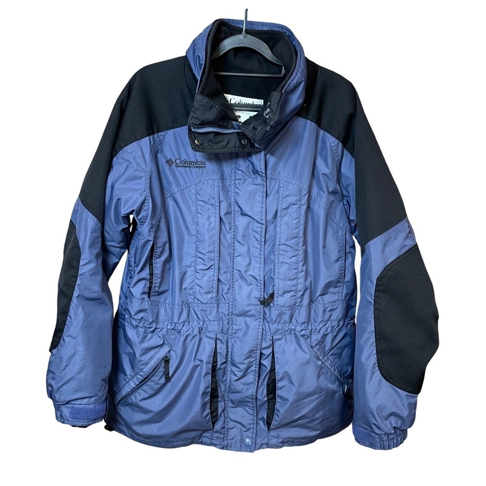 Columbia Blue Black Double Whammy Colorblock Full Zip Jacket Women Large